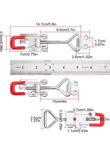 Adet GH-4002 Ayarlanabilir Manivelalı Kelepçe 550 Lbs Tutma Kapasitesi Geçiş Mandalı Çile Kelepçesi Kilitlenebilir Hızlı Bırakma Çekme Mandalı (Yurt Dışından)