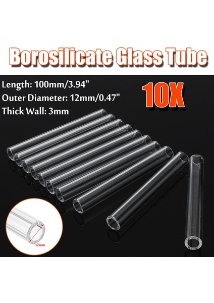 Geleneksel 10 Adet 100MM Od 12MM 3mm Kalın Duvar Borosilikat Cam Üfleme Tüpü (Yurt Dışından) modelleri