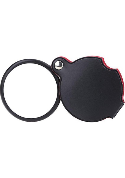 Deri Kese Katlanır Büyüteç Aracı ile 5x Cam Lens Cep Büyüteç (Yurt Dışından)