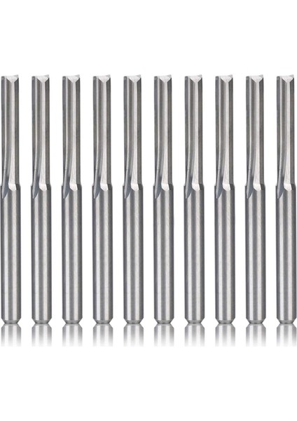 10 Adet 2 Flüt Cnc Freze Uçları 3.175MM Düz Yuvası Tungsten Çelik Freze Kesici Ahşap Plastik (Yurt Dışından)