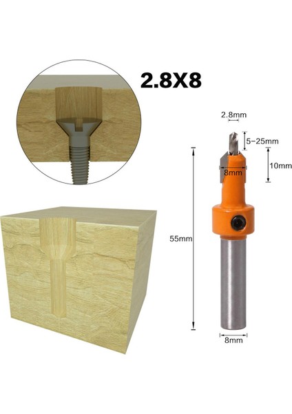 8mm Shank Hss Ağaç Işleme Havşa Yönlendirici Matkap Ucu Ahşap Dolum Kesici Için Sabitleme Vidası Çıkarıcı (Yurt Dışından)