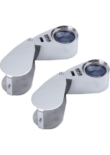 Adet 40X LED Cep Büyüteç Kuyumcu Gözlük Camı Döngü Lens Büyüteç Büyüteç Uv Işık (Yurt Dışından)