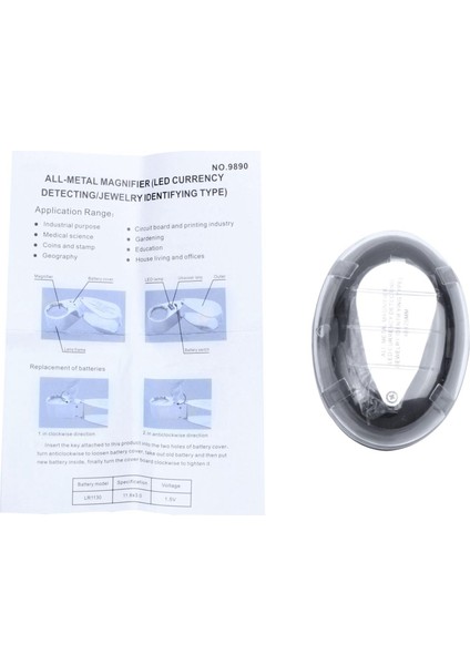 Adet 40X LED Cep Büyüteç Kuyumcu Gözlük Camı Döngü Lens Büyüteç Büyüteç Uv Işık (Yurt Dışından)