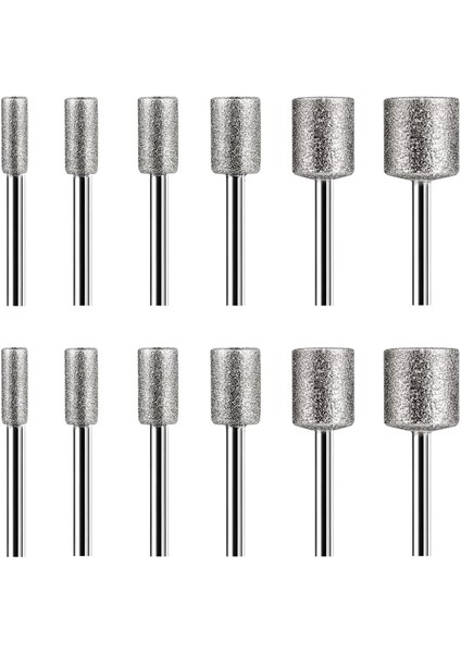 Taş Oyma Seti, Taş Kayalar Için 12 Adet Elmas Çapak Uçları Cam Seramik Dremel Döner Aletler (4mm 5mm 6mm 8mm 10MM 12MM) (Yurt Dışından)