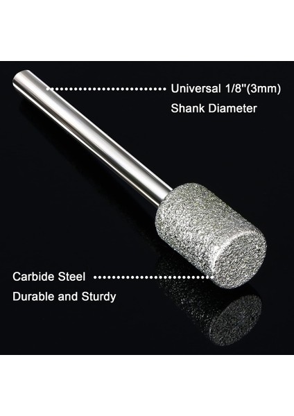 Taş Oyma Seti, Taş Kayalar Için 12 Adet Elmas Çapak Uçları Cam Seramik Dremel Döner Aletler (4mm 5mm 6mm 8mm 10MM 12MM) (Yurt Dışından) fiyatları