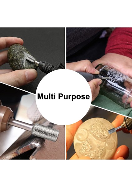 Taş Oyma Seti, Taş Kayalar Için 12 Adet Elmas Çapak Uçları Cam Seramik Dremel Döner Aletler (4mm 5mm 6mm 8mm 10MM 12MM) (Yurt Dışından) modelleri