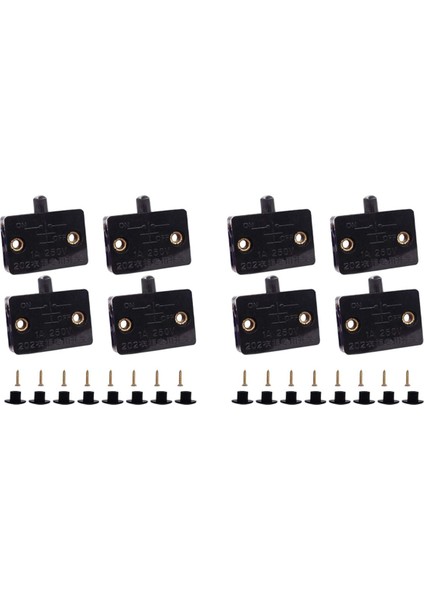 8 Adet Dolap Kapı Anahtarı Dolap Lambası Anahtarı Çekmeceler Açık Kapalı Kapı 12V 24V 110V Siyaha Uygulanabilir (Yurt Dışından)