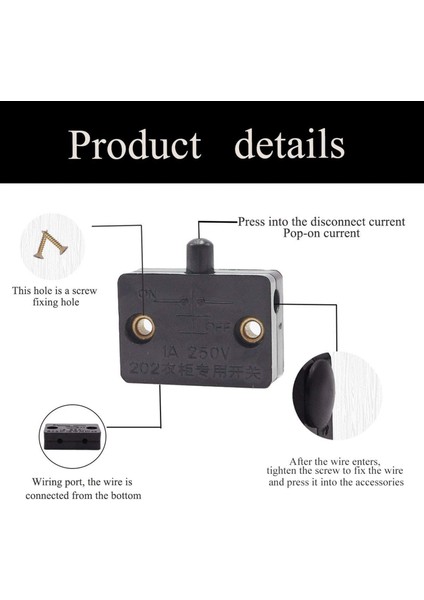 8 Adet Dolap Kapı Anahtarı Dolap Lambası Anahtarı Çekmeceler Açık Kapalı Kapı 12V 24V 110V Siyaha Uygulanabilir (Yurt Dışından) modelleri