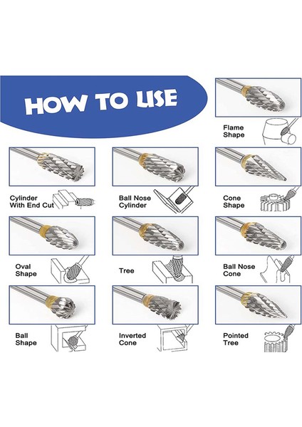 10 Parça Çift Kesim Karbür Döner Freze Seti (Yurt Dışından) fiyatları