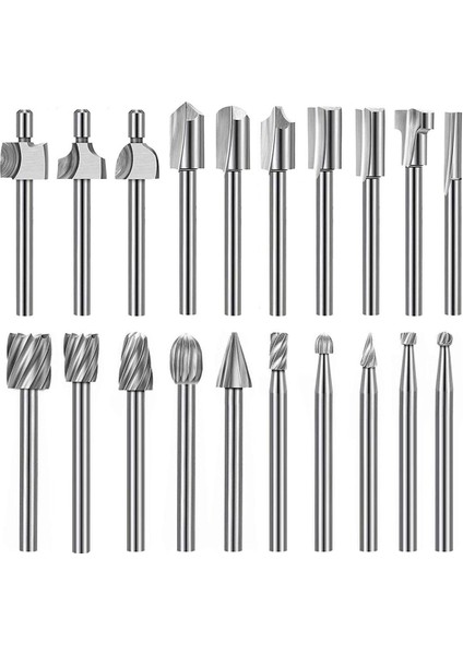 20 Adet Hss Yönlendirici Karbür Gravür Uçları Dremel Yönlendirici Ucu Seti 1/8 Inç (3mm) Shank Dremel Proxxon Döner Aletler Için (Yurt Dışından)