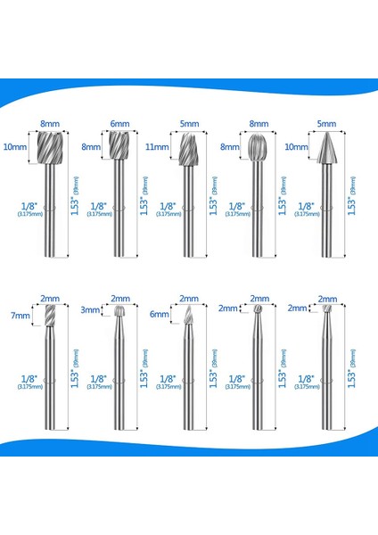 20 Adet Hss Yönlendirici Karbür Gravür Uçları Dremel Yönlendirici Ucu Seti 1/8 Inç (3mm) Shank Dremel Proxxon Döner Aletler Için (Yurt Dışından) modelleri