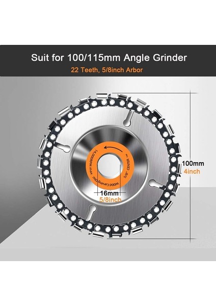 Adet Ahşap Oyma Diski 4 Inç 22-Diş Çelik Testere Bıçağı Açı Öğütücü Testere Diski Kesme ve Şekillendirme Için (Yurt Dışından) modelleri