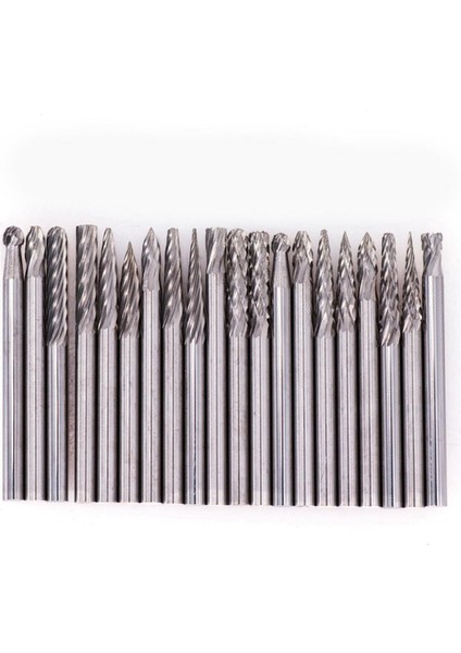 Döner Dosya Oyma Taşlama BIT-20PCS Çift Kesim Tungsten Karbür Kesme Çapakları Seti-Gümüş (Yurt Dışından)