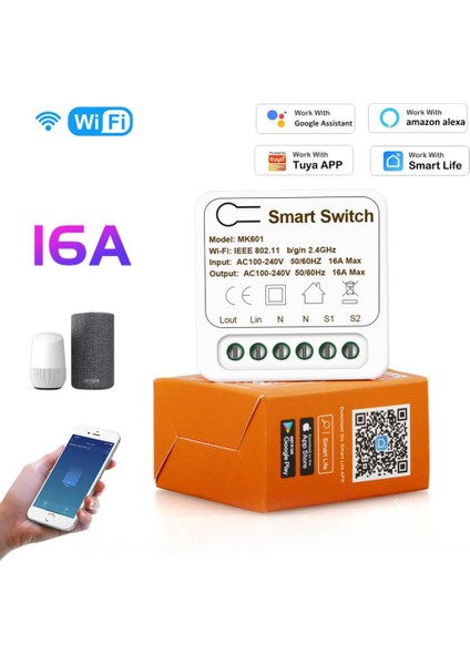 16A Mını Wifi Akıllı Anahtar 2 Yönlü Kontrol Zamanlayıcı Kablosuz Anahtarları Akıllı Ev Otomasyonu Tuya Alexa Google Home ile Uyumlu (Yurt Dışından) fiyatları
