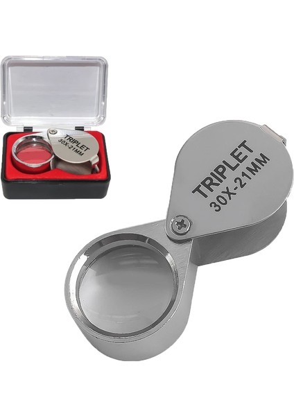 【eğlenceli Canlı】 Katlanır Jewllery Büyüteç Taşınabilir Büyüteç Cep Boyutu Güzel Jewllery Büyüteç Gözlük 10X 20X 30X Büyütme Metal (Yurt Dışından)