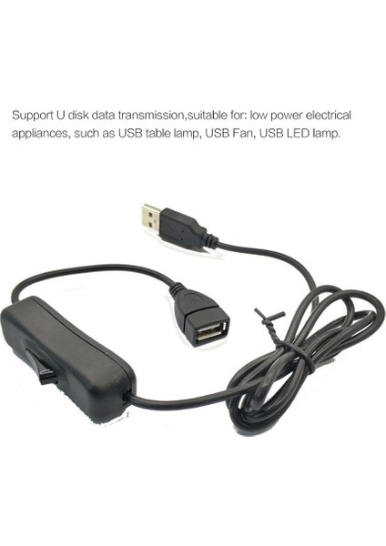 Anahtarlı USB Erkek - Dişi Uzatma Kablosu 4 Çekirdekli 28AWG Bakır Güç Kablosu - Siyah (Yurt Dışından) modelleri