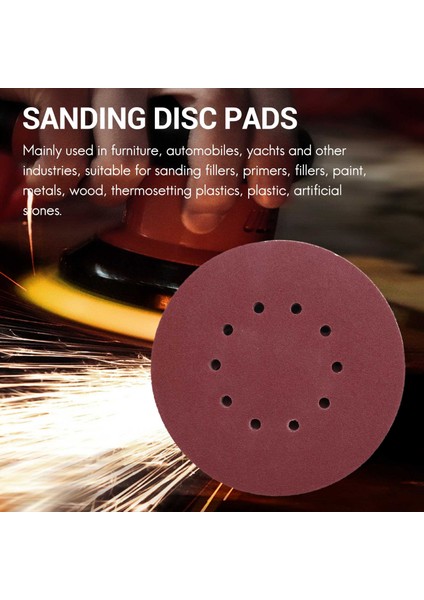 Rastgele Orbital Zımpara Makinesi Için-25 x 80 Tane Zımpara Kağıdı-Kırmızı-Kahverengi (Yurt Dışından) fiyatları