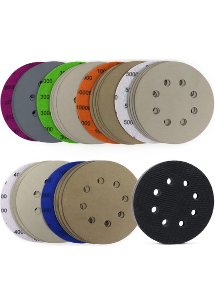 Inç Zımpara Diski Kanca ve Döngü 8 Delikli Silikon Caide Zımpara Kağıdı Islak/kuru Zımpara Öğütücü Parlatma Için Pedli (Yurt Dışından) fiyatları