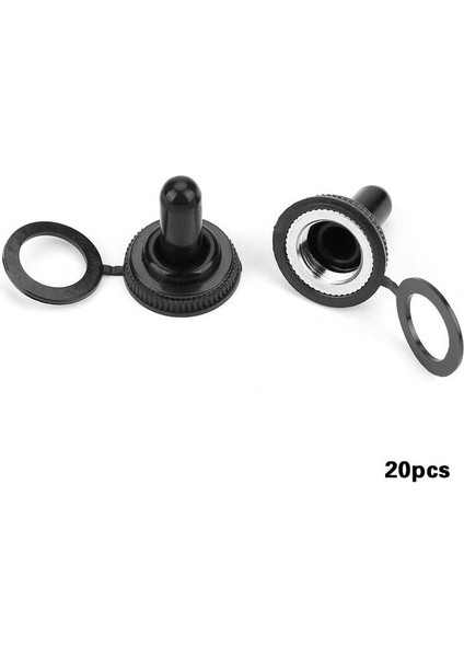 20 Adet 12MM Rocker Geçiş Anahtarı Kontrolü Su Geçirmez Kauçuk Kapak Bot Kılıfı Siyah (Yurt Dışından)