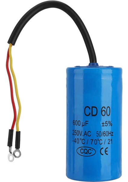 Çalıştırma Kapasitörü CD60, 250V Ac 600UF 50/60Hz Motorlu Hava Kompresörü, Kablo Uçları ile Elektronik Bileşenler Için Fan Kiti (Yurt Dışından)