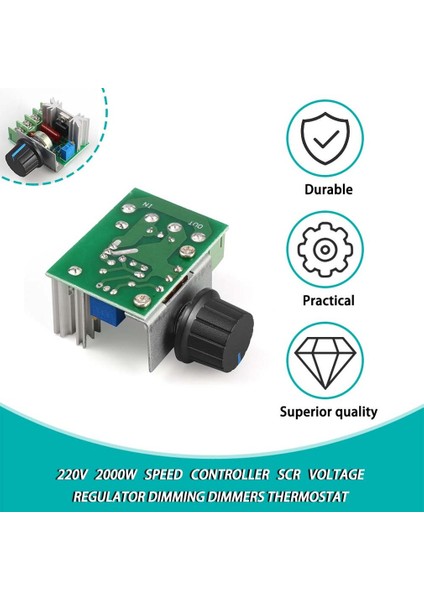 Voltaj Regülatörü 220V 2000W Hız Kontrol Cihazı Scr Karartma Voltaj Regülatörleri (Yurt Dışından)