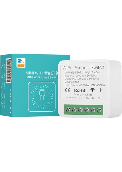 Rovf - Ewelink Mini Wifi Akıllı Anahtar Işığı - 16A 2 Yollu Modül Açma Kapama Kesici - Kablosuz Uzaktan Sesli Zamanlayıcı Zamanlama Uygulaması - Google Home Alexa Için (Yurt Dışından)