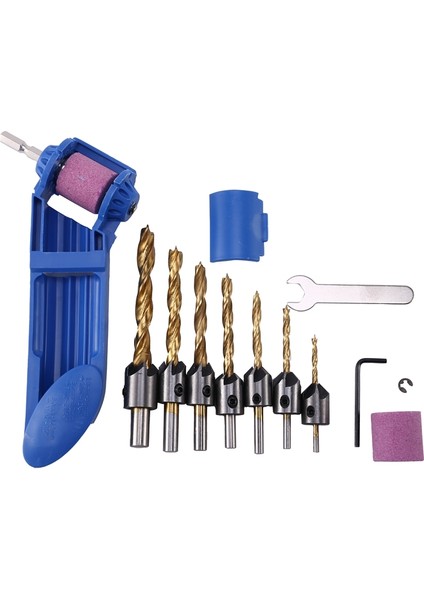 Taşınabilir 2-12.5mm Matkap Ucu Kalemtıraş Korindon Parlatma Öğütücü Tekerlek Aracı Matkap Elektrikli Aletler Parçaları-Mavi (Yurt Dışından) fiyatları