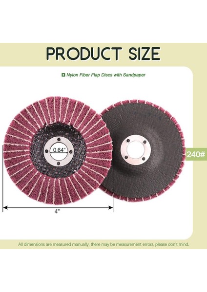 Nxfdsıoz 6 Adet 4 Inç 240 Grit Kırmızı Naylon Fiber Flap Diskler Zımpara Kağıdı Ile, Boya Kaldırma ve Paslanmaz Çelik Boru Parlatma Için Mükemmel (Yurt Dışından) fırsatları