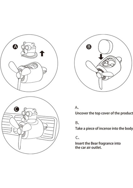 Ayı Pilot Araba Oda Parfümü Dönen Pervane Çıkışı Koku Araba Aksesuarları Jessica (Yurt Dışından) indirimleri