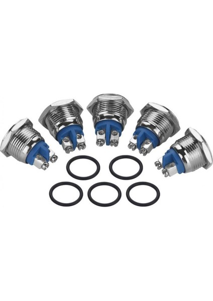 16MM Düz Üst Düğme Anlık Spst Araba Metal Itme Anahtarı (Yurt Dışından)