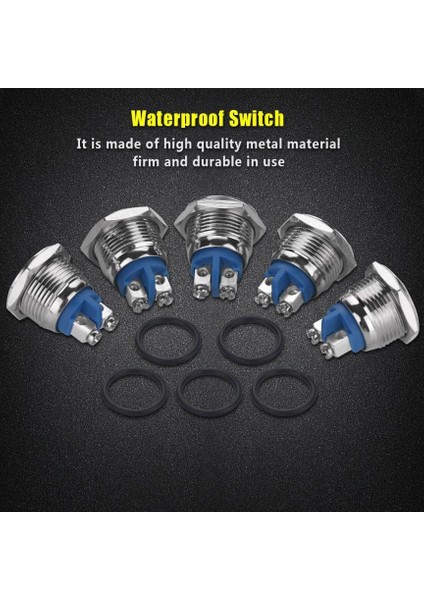 16MM Düz Üst Düğme Anlık Spst Araba Metal Itme Anahtarı (Yurt Dışından) modelleri