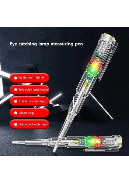 Temassız Akıllı Gerilim Test Cihazı Kalem Indüksiyon Test Kalemi Voltmetre Devre Test Cihazı Elektrik Tornavida Göstergesi Aracı Jessica (Yurt Dışından)