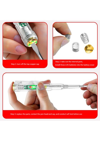 Temassız Akıllı Gerilim Test Cihazı Kalem Indüksiyon Test Kalemi Voltmetre Devre Test Cihazı Elektrik Tornavida Göstergesi Aracı Jessica (Yurt Dışından) fırsatları