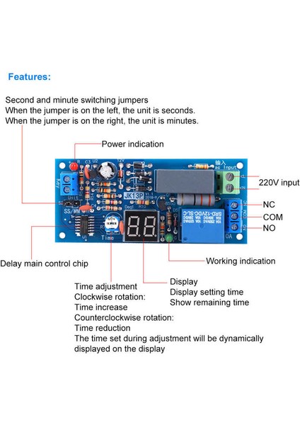 220V Ac Gecikme Zamanlayıcı Röle Modülü 1-99 Saniye/1-99 Dakika Zaman Aralığı (Yurt Dışından) indirimleri