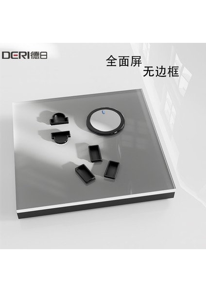 Alman ve Japon Cam Gri Nokta Anahtar Priz Paneli 86 Tip Herhangi Bir Tek Açık Çift Kontrol Duvar Ev Bir Açık LED Işık (Yurt Dışından) modelleri