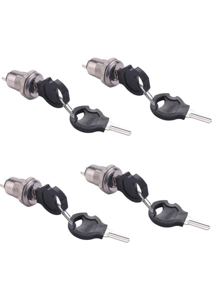 4x Açık Kapalı Iki Terminalli Anahtar Anahtarı Tuş Kilidi Anahtarı W Tuşları (Yurt Dışından)