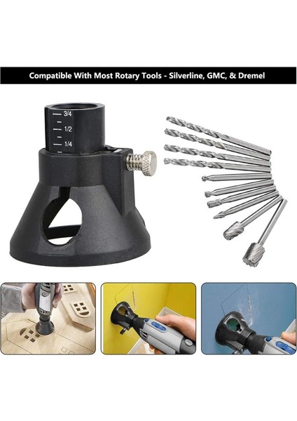 Bradoo- 11 Adet Çok Amaçlı Kesme Kılavuzu Kiti Şaft Hss Yönlendirme Freze Uçları ve Döner Aletler Için 4 Adet Büküm Matkap Ucu (Yurt Dışından) indirimleri