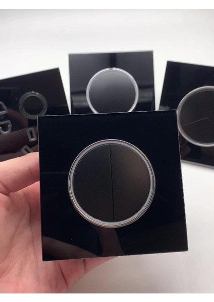 Bondton Temperli Cam Duvar Anahtar Priz Paneli LED Gösterge Işığı ile Çift Kontrol Lüks 86 Beş Delikli Ev (Yurt Dışından)