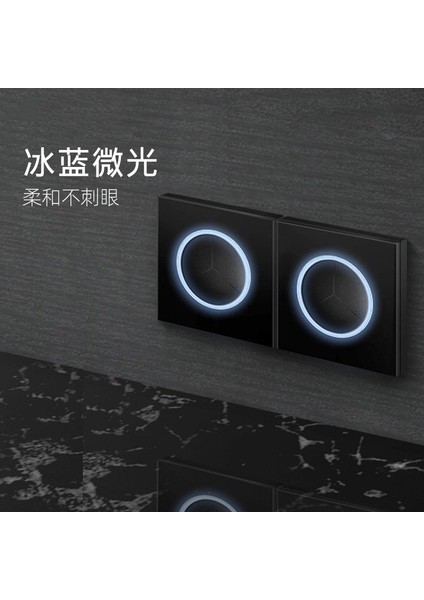 Bondton Temperli Cam Duvar Anahtar Priz Paneli LED Gösterge Işığı ile Çift Kontrol Lüks 86 Beş Delikli Ev (Yurt Dışından) fiyatları