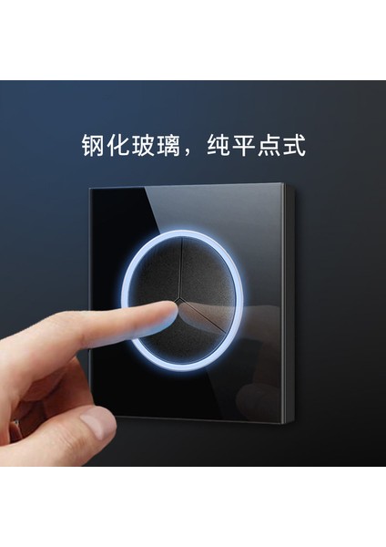 Bondton Temperli Cam Duvar Anahtar Priz Paneli LED Gösterge Işığı ile Çift Kontrol Lüks 86 Beş Delikli Ev (Yurt Dışından) modelleri