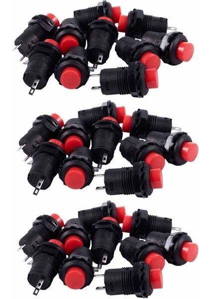 30 x Anlık Yuvarlak Başlıklı Panel Montajlı Spst 2 Pinli Basmalı Buton Anahtarı (Yurt Dışından) modelleri