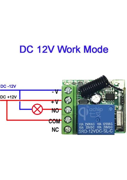 Dc 12V Tek Kanallı Kablosuz Anahtar Kontrol Panosu Uzaktan Kumanda Rölesi Jog Kendinden Kilitlemeli Kilitleme 433.92M Iyi Etki ve Kullanımı Kolay (Yurt Dışından)