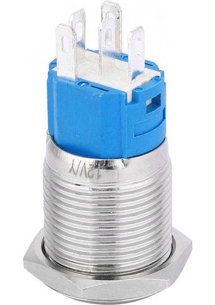 Anlık Basmalı Düğme Anahtarı 16MM LED Işık 5 Otomatik Sıfırlama Pimi 1no 1nc Metal Araba Modifikasyonu Için (Yurt Dışından)