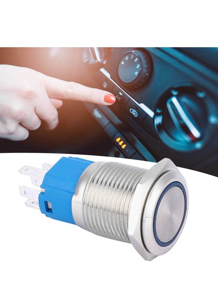 Anlık Basmalı Düğme Anahtarı 16MM LED Işık 5 Otomatik Sıfırlama Pimi 1no 1nc Metal Araba Modifikasyonu Için (Yurt Dışından) modelleri