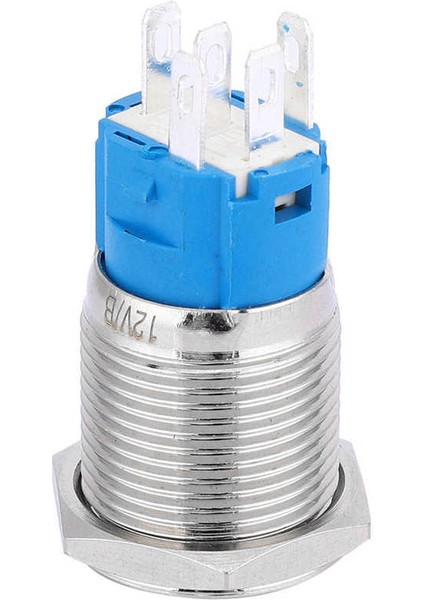 Anlık Basmalı Düğme Anahtarı 16MM LED Işık 5 Otomatik Sıfırlama Pimi 1no 1nc Metal Araba Modifikasyonu Için (Yurt Dışından) fırsatları