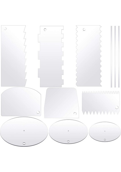 Jaerbee 12 Parça Akrilik Kek Disk Seti, Kek Kazıyıcı Kek Dekorasyon Tarak Yuvarlak Kek Diskleri Merkezi Delikli Daire Taban Panoları (Yurt Dışından) indirimleri