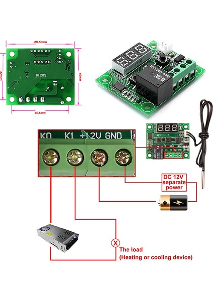 Yenı Dijital Termostat Dc 12 V Sıcaklık Kontrol Cihazı W1209 Sensörlü Anahtarı Iyi Etki ve Kullanımı Kolay (Yurt Dışından)