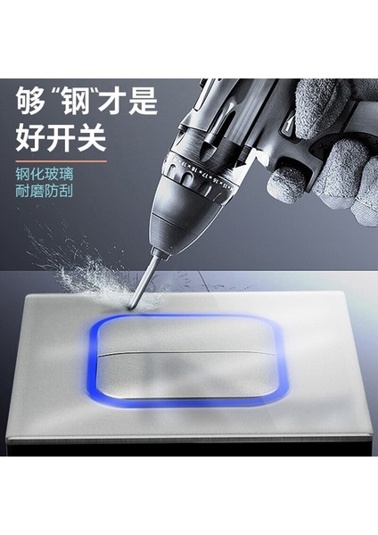 Uluslararası Elektrikçi Anahtar Priz 86 Tipi Duvar Gizli Beş Delikli USB Gri Temperli Cam Panel 16A Klima Üç (Yurt Dışından) fiyatları