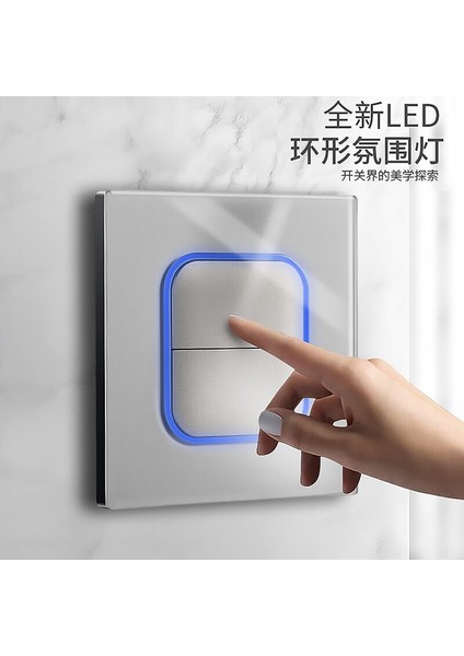 Uluslararası Elektrikçi Anahtar Priz 86 Tipi Duvar Gizli Beş Delikli USB Gri Temperli Cam Panel 16A Klima Üç (Yurt Dışından) modelleri