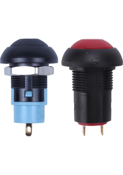 Adet Açma-Kapama Mandallama Su Geçirmez 12MM Basmalı Düğme Anahtarı Spst 2A IP67, Kırmızı ve Siyah (Yurt Dışından)